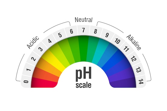 Skala mit Angabe des pH-Werts: Wichtiger Parameter bei Fruchtsäurepeelings